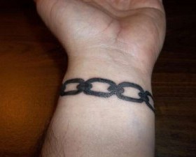 chain on the arm