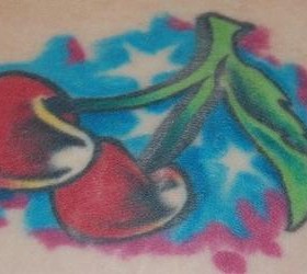 colorful cherry tatto