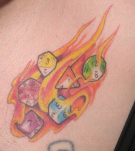 flaming different dice