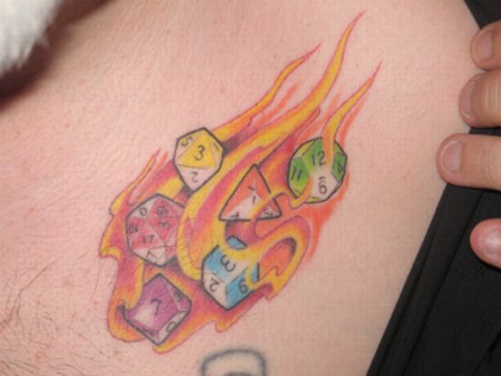 flaming different dice