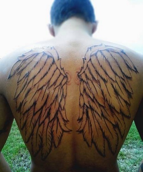 outline angel wings