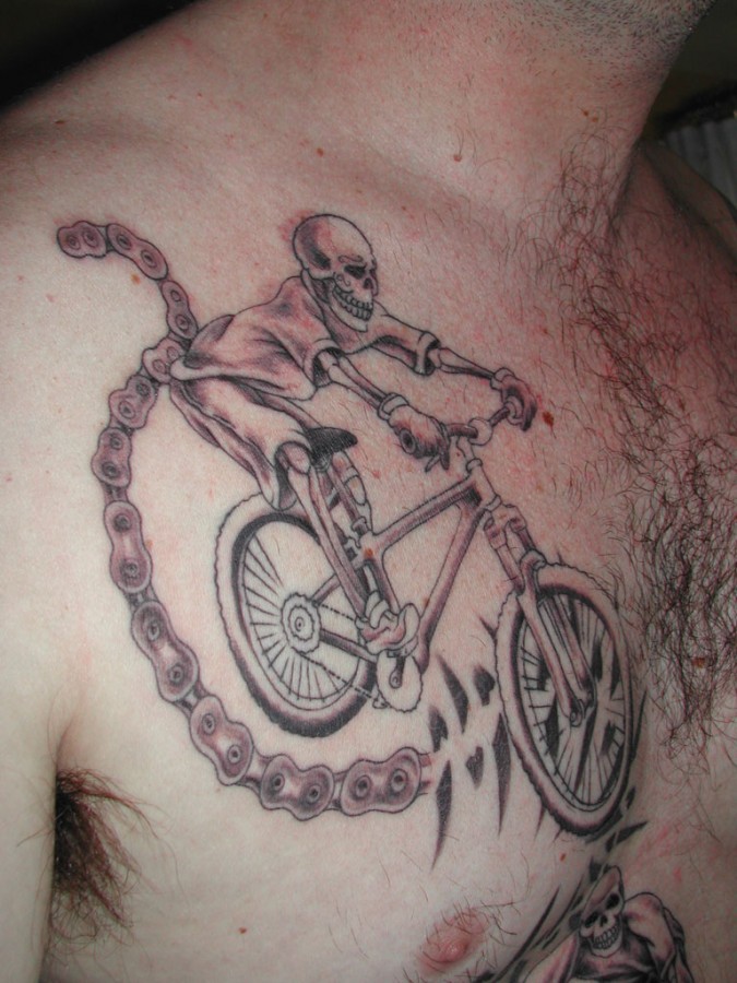 skeleton ride bike