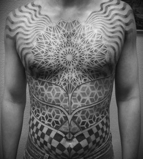 very big geometric tatoo