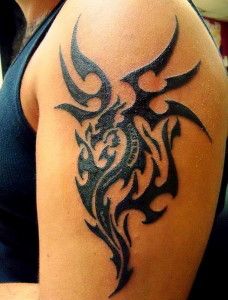 3D tribal dragon tattoo