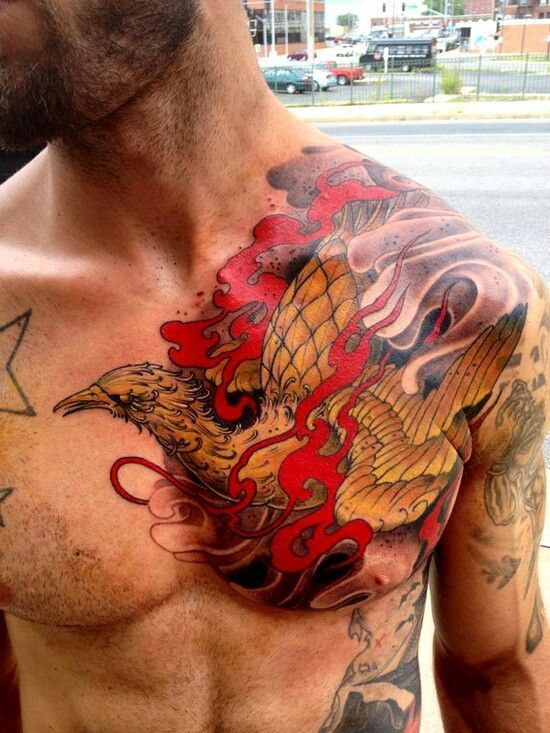 Amaizing man tattoo on chest