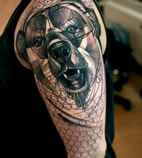 Amazing dog tattoo made by Berlin artist