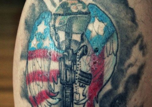 American guns military style tattoos