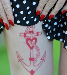 Anchor red tattoo
