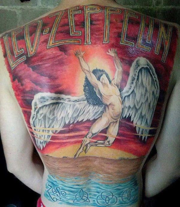 Angel music style tattoo