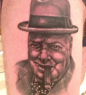 Awesome Churchill american president tattoo