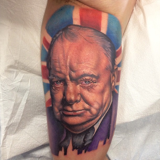 Awesome Winston Churchill american president tattoo