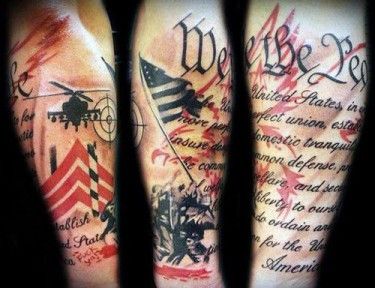 Awesome hands american style tattoo