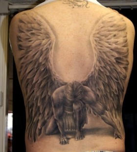 Awesome human wings tattoo