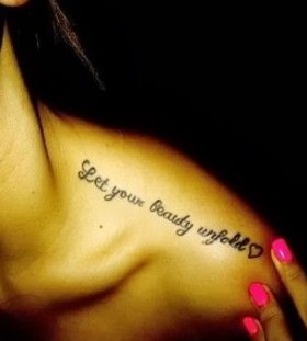 Awesome life quote girl tattoo