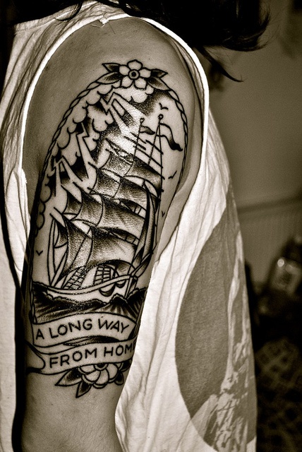 Awesome quote and ship tattoo