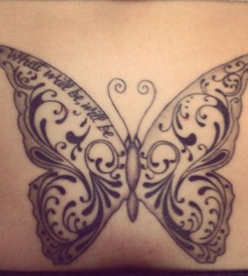 Black and white butterfly tattoo