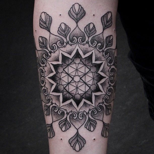 Black and white tattoo by Chaim Machlev
