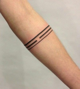 Black hands lines tattoo