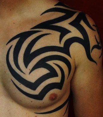 Black lines tribal tattoo