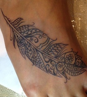 Black nice foot tattoo