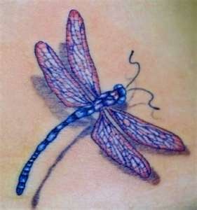 Blue insect tattoo