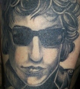 Bob Dylan famous people portrait tattoo
