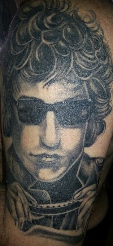 Bob Dylan famous people portrait tattoo