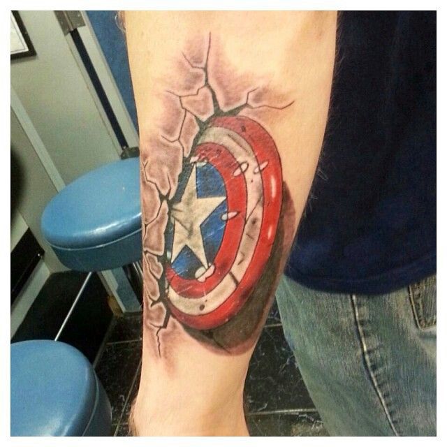 Captain american style tattoo