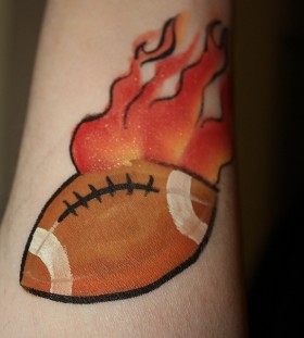 Colorful ball football tattoo