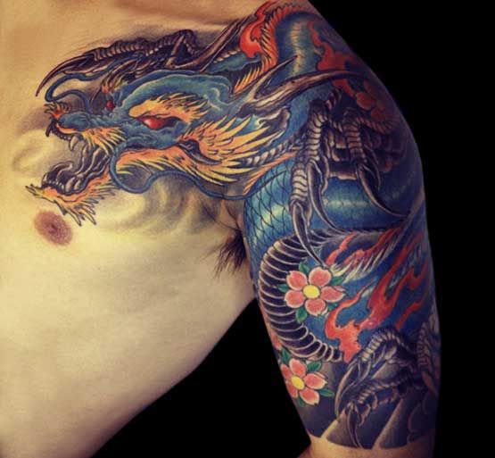 Colorful dragon tattoo