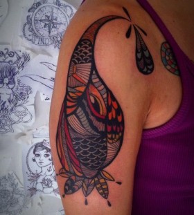 Colorful fish tattoo by Tyago Silva