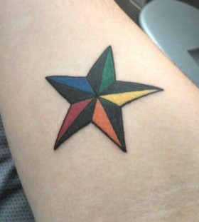 Colorful great star tattoo