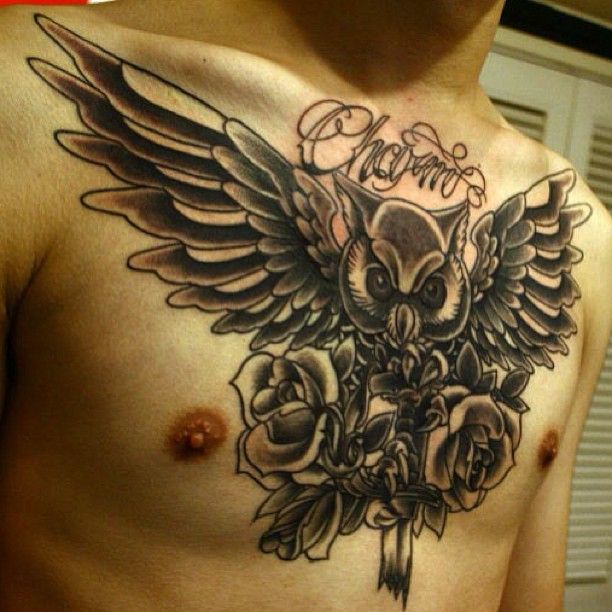 Cool owl wing tattoo