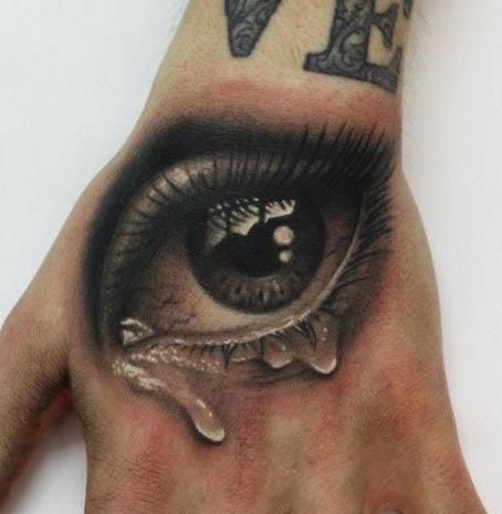 Crying eye realistic tattoo