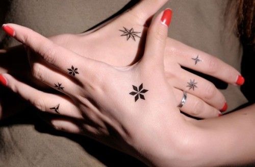 Cute fingers star tattoo