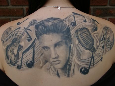 Elvis Presley famous people portrait tattoo