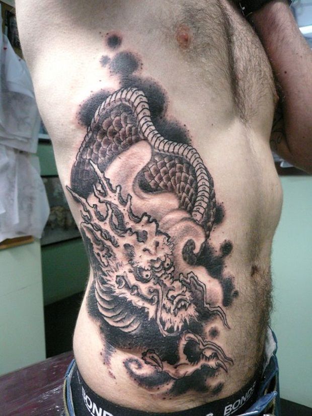 Fat men dragon tattoo