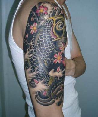 Fish and dragon tattoo
