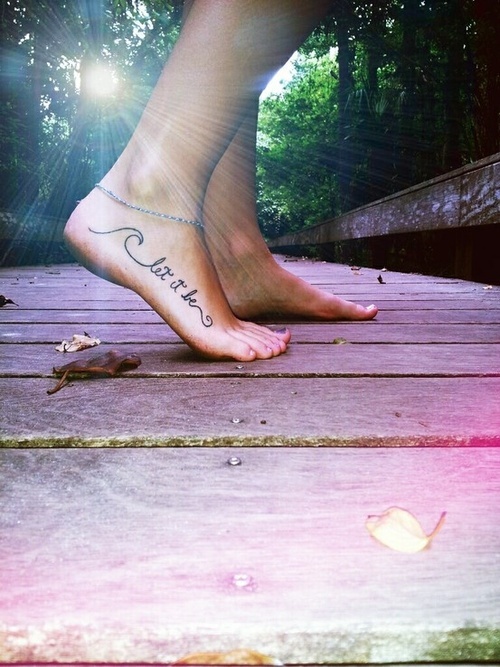 Foot music style tattoo