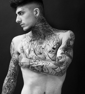 Full body boy tattoo made by Berlin artist