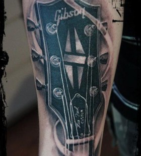 Gibson black guitar tattoo