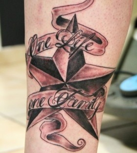Gorgeous red  star tattoo
