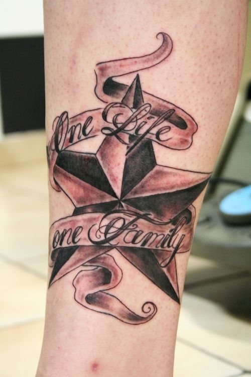 Gorgeous red  star tattoo