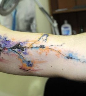 Hand watercolor tattoo