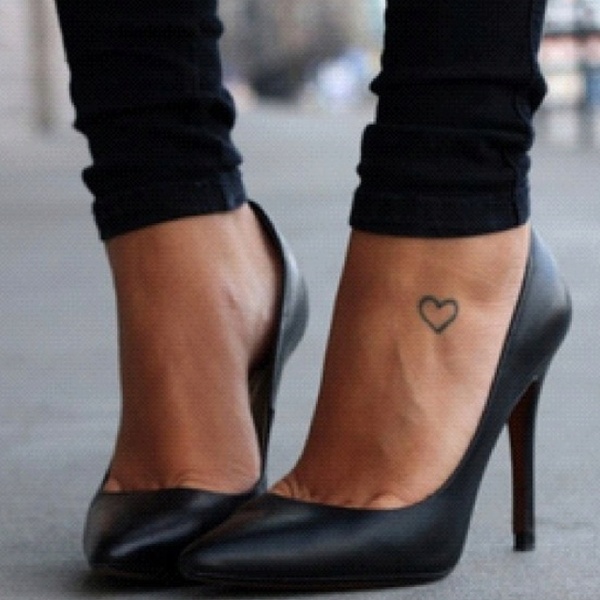 Heart awesome foot tattoo