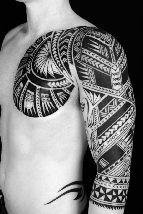 Incredible shoulder tribal tattoo