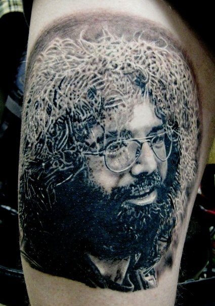 Jerry Garcia famous people portrait tattoo