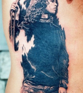 Jim Morrison famous people portrait tattoo