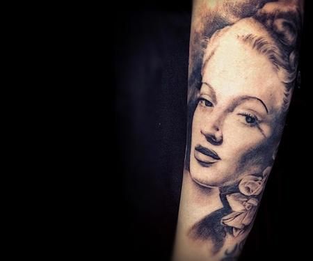 Lana Turner famous people portrait tattoo