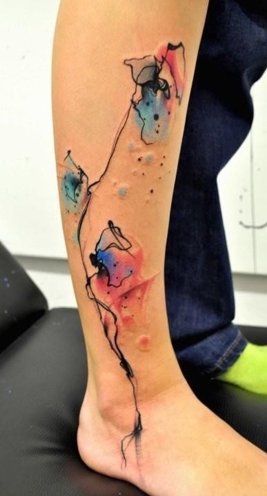 Leg painting tattoo